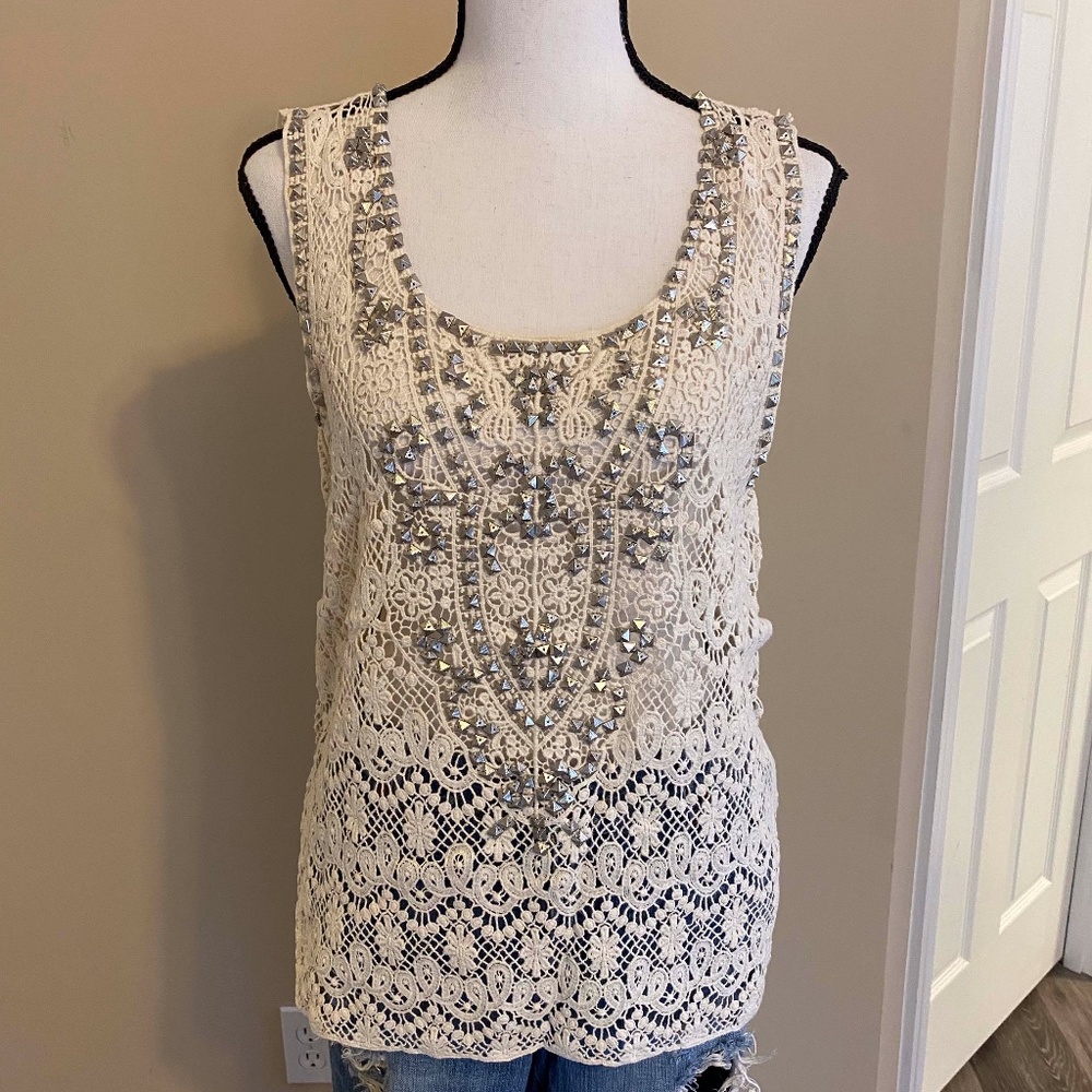 Urban Outfitters Ecote Crocheted Tank with Studs